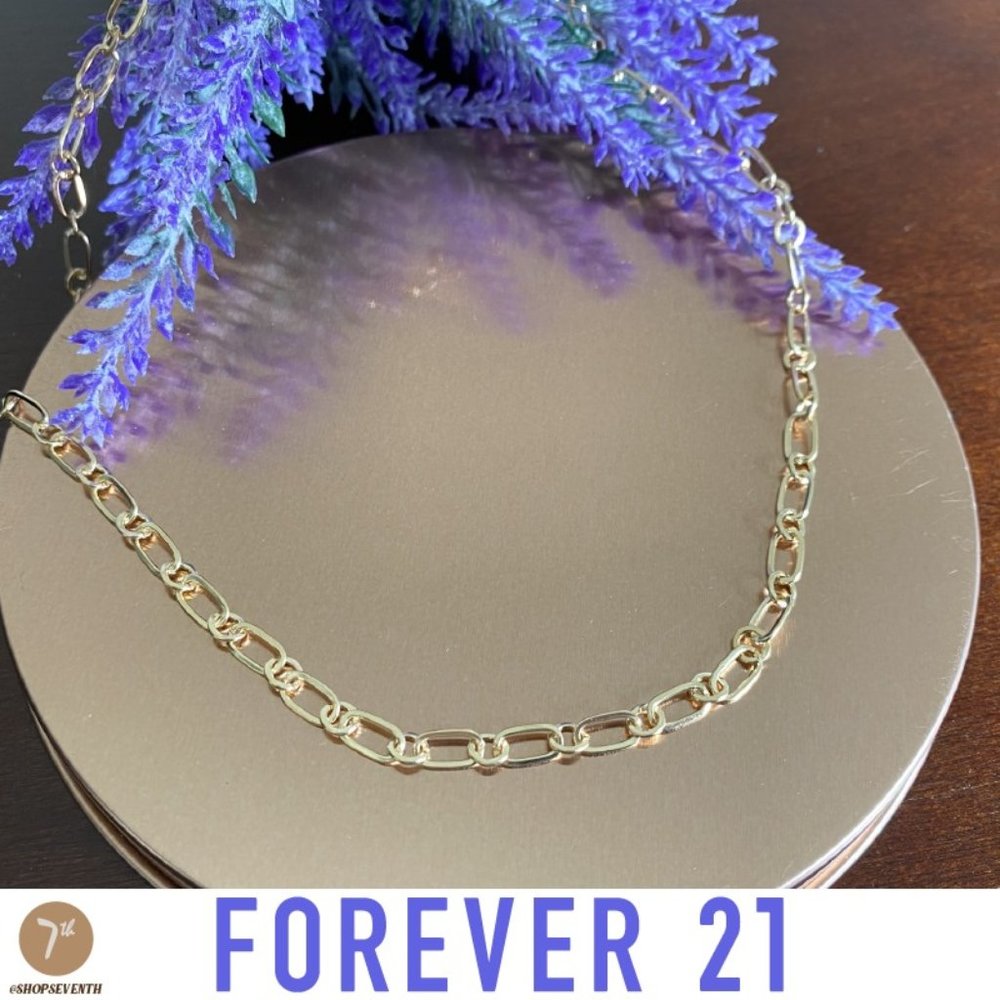 NWOT Forever 21 Modern Gold Chain Necklace Bronze Boho Streetwear Choker